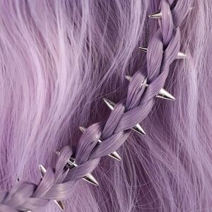 Silver Spike Hair Jewelry Accessories Braiding Dreadlocks Charms Clips Set of 10